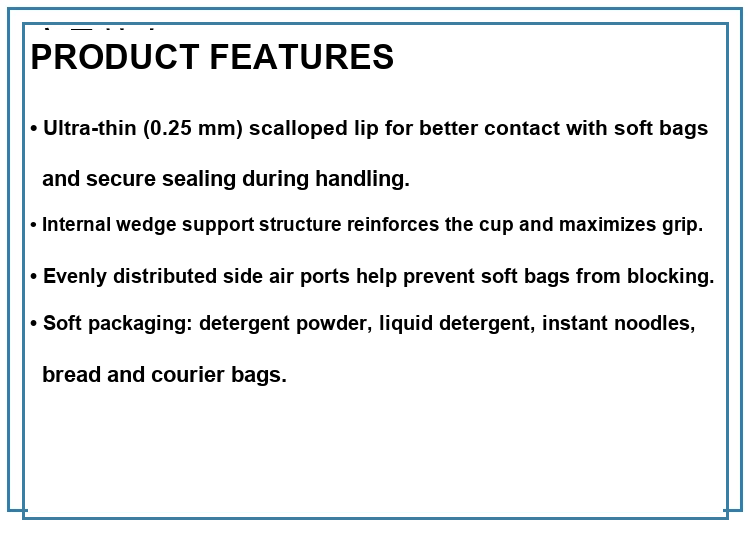 BOLTTE STP-series vacuum cup product features