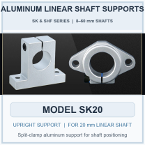 SK20 aluminum upright linear shaft support for 20 mm shaft