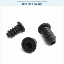 Pagoda-style rubber bellows dust boot, 12 × 30 × 55 mm