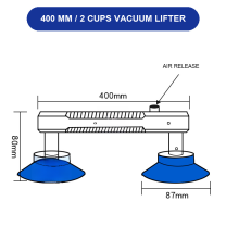 BOLTTE 400 mm / 2 Cups LCD screen and glass vacuum lifting accessory