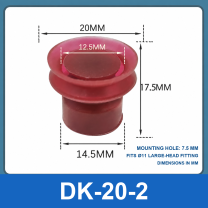 BOLTTE DK-20-2 flat plug, 12 mm hole vacuum cup dimensional diagram