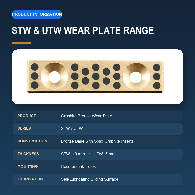 STW and UTW graphite bronze wear plate product information