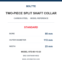 BOLTTE Carbon Steel Two-Piece Split Shaft Collars - 3-200 mm Bore-BOLTTE