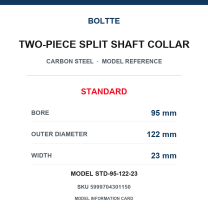 BOLTTE Carbon Steel Two-Piece Split Shaft Collars - 3-200 mm Bore-BOLTTE