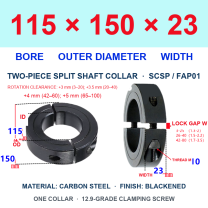 BOLTTE Carbon Steel Two-Piece Split Shaft Collars - 3-200 mm Bore-BOLTTE