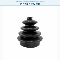 Pagoda-style rubber bellows dust boot, 14 × 66 × 102 mm