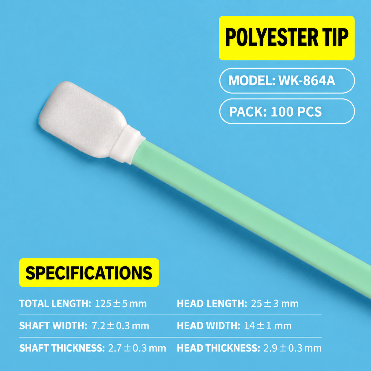 BOLTTE industrial cleaning swab WK-864A – Polyester Tip – 100 pcs
