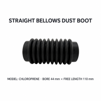 Straight rubber bellows dust boot, Chloroprene · Bore 44 mm × Free Length 110 mm