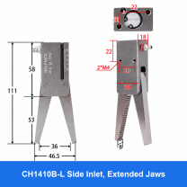 CH1410 mini pneumatic gripper or accessory, CH1410B-L Side Inlet, Extended Jaws