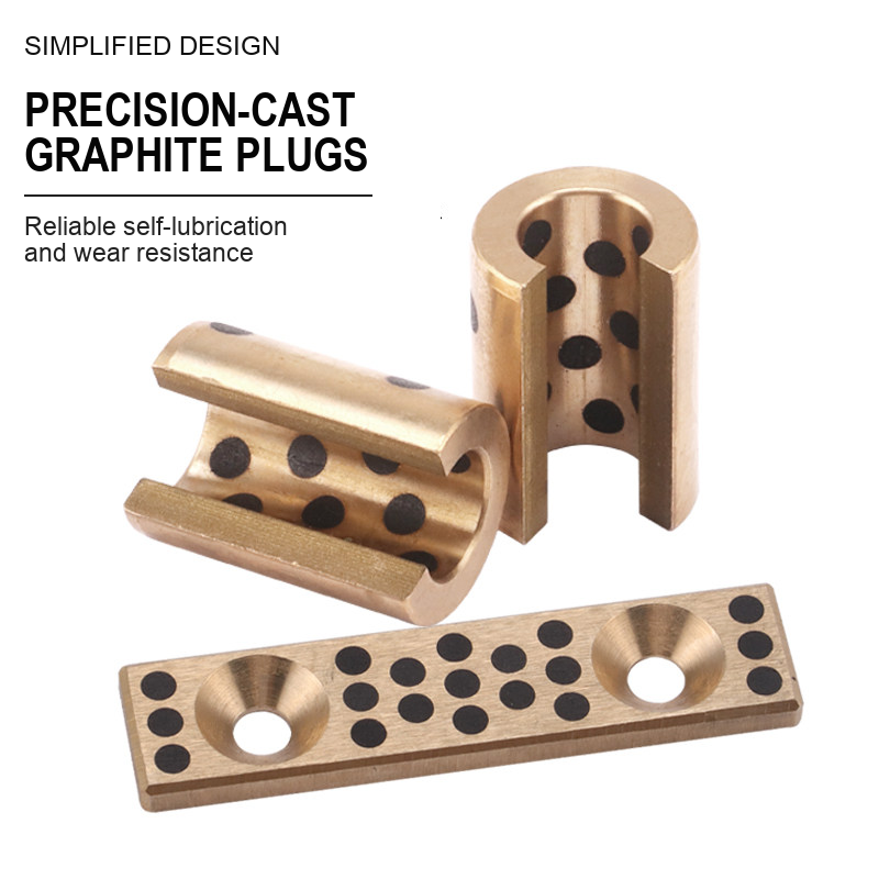 Precision-cast graphite plugs and split bushings