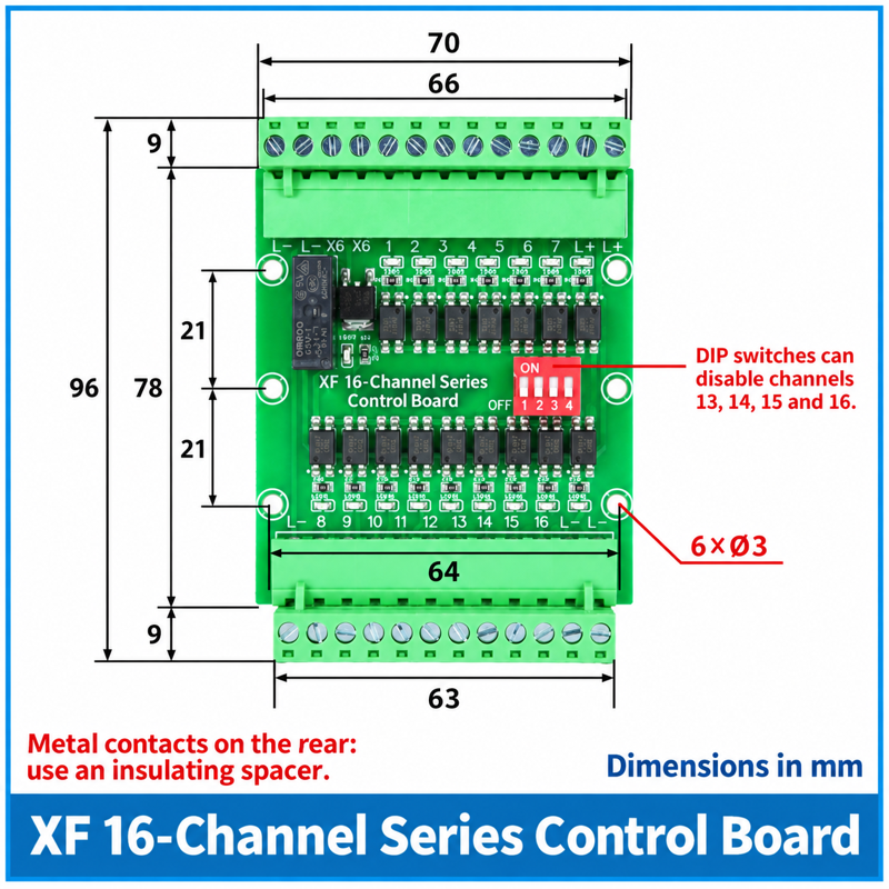 Robot gripper signal control accessory, XF 16-Channel Series Control Board