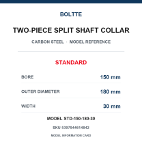 BOLTTE Carbon Steel Two-Piece Split Shaft Collars - 3-200 mm Bore-BOLTTE