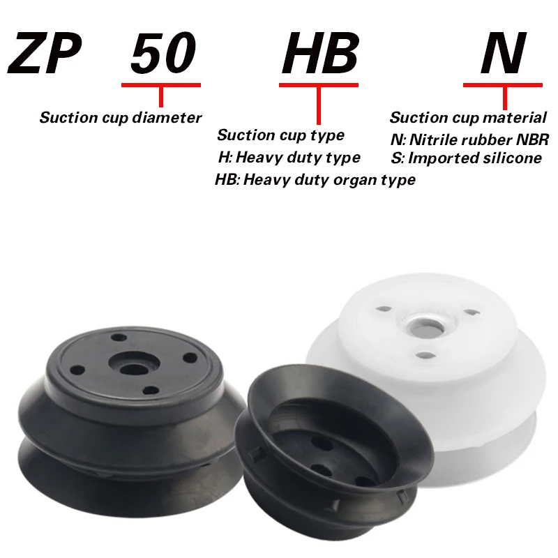 Mechanical arm vacuum suction cup industrial ZPT-HB40/50/63/80/100/125 double-layer silicone heavy-duty pneumatic-BOLTTE