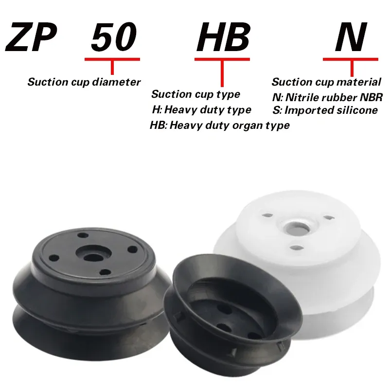 Mechanical arm vacuum suction cup industrial ZPT-HB40/50/63/80/100/125 double-layer silicone heavy-duty pneumatic-BOLTTE