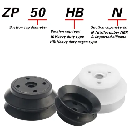 Mechanical arm vacuum suction cup industrial ZPT-HB40/50/63/80/100/125 double-layer silicone heavy-duty pneumatic-BOLTTE