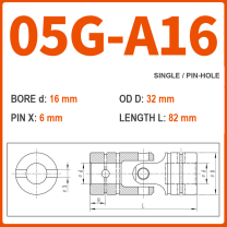 BOLTTE 05G-A16 40Cr universal joint coupling dimension drawing