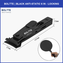 BOLTTE black anti-static 6 in - locking wafer handling tweezers