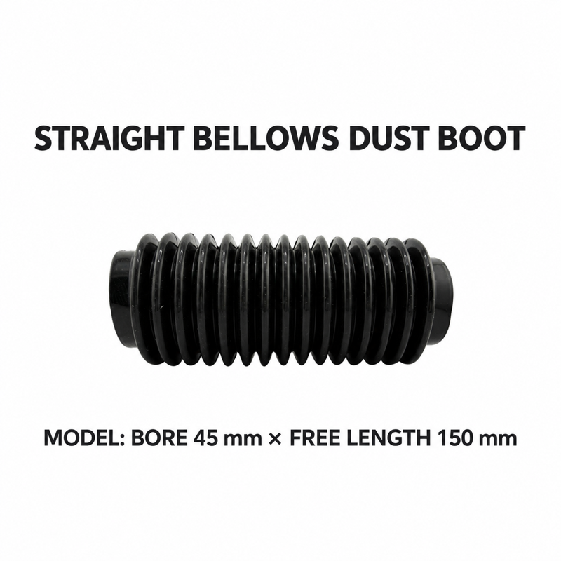 Straight rubber bellows dust boot, Bore 45 mm × Free Length 150 mm