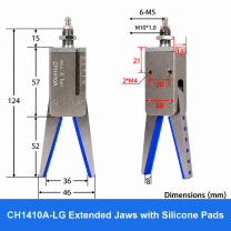 CH1410 mini pneumatic gripper or accessory, CH1410A-LG Extended Jaws with Silicone Pads