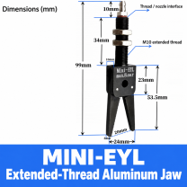 Mini pneumatic gripper or replacement jaw, MINI-EYL Extended-Thread Aluminum Jaw