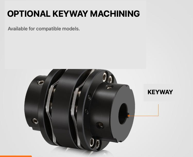Optional keyway machining for compatible coupling models