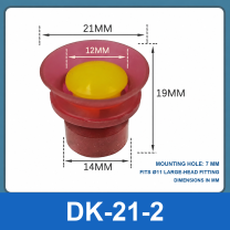 BOLTTE DK-21-2 convex plug, 12 mm hole vacuum cup dimensional diagram