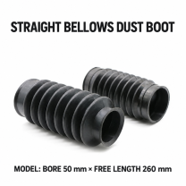 Straight rubber bellows dust boot, Bore 50 mm × Free Length 260 mm