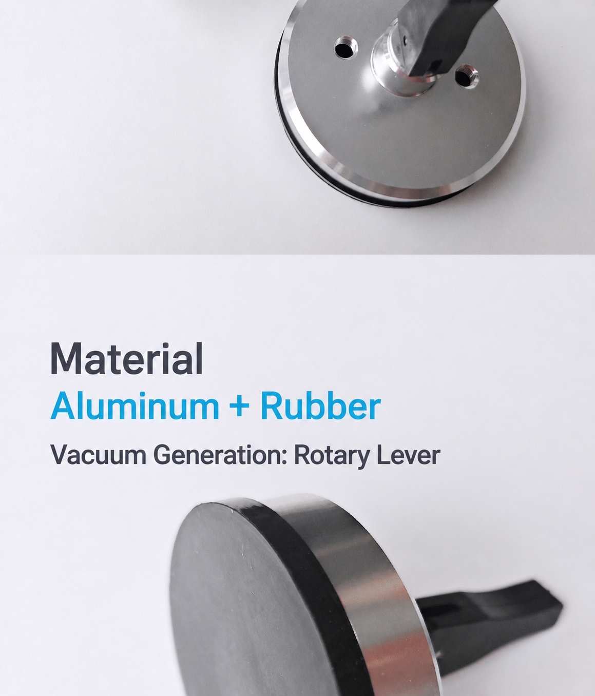 Aluminum and rubber material detail
