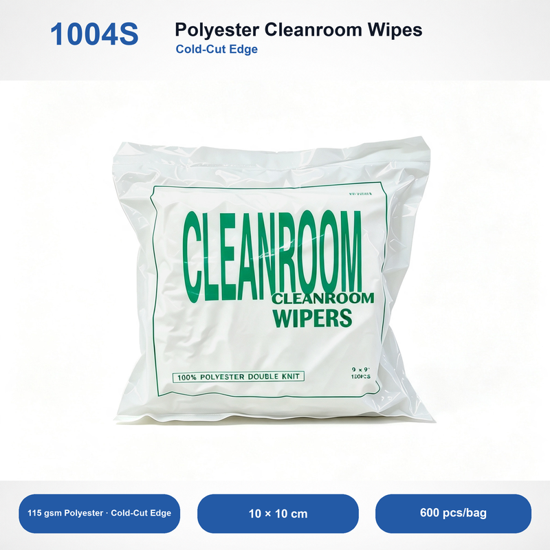1004S Polyester Cleanroom Wipes, 10 × 10 cm, 600 pcs/bag
