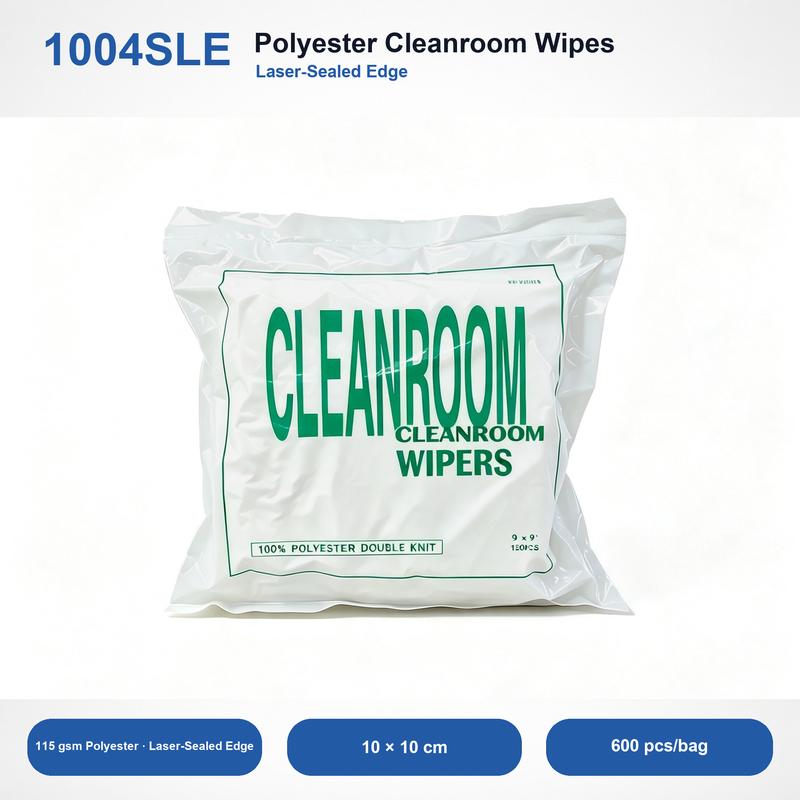 1004SLE Polyester Cleanroom Wipes, 10 × 10 cm, 600 pcs/bag