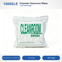 1006SLE Polyester Cleanroom Wipes, 15 × 15 cm, 150 pcs/bag