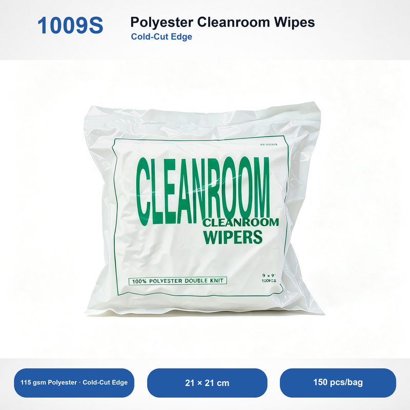 1009S Polyester Cleanroom Wipes, 21 × 21 cm, 150 pcs/bag