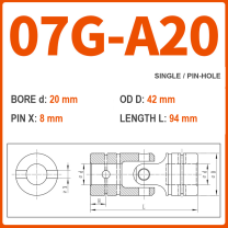 BOLTTE 07G-A20 40Cr universal joint coupling dimension drawing