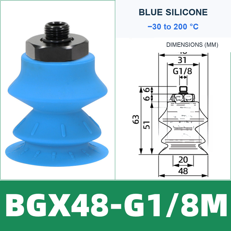 BOLTTE BGX48-G1/8M silicone vacuum cup with dimensions
