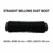 Straight rubber bellows dust boot, Bore 60 mm × Free Length 290 mm