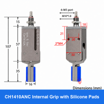 CH1410 mini pneumatic gripper or accessory, CH1410ANC Internal Grip with Silicone Pads