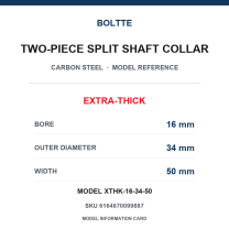 BOLTTE Carbon Steel Two-Piece Split Shaft Collars - 3-200 mm Bore-BOLTTE