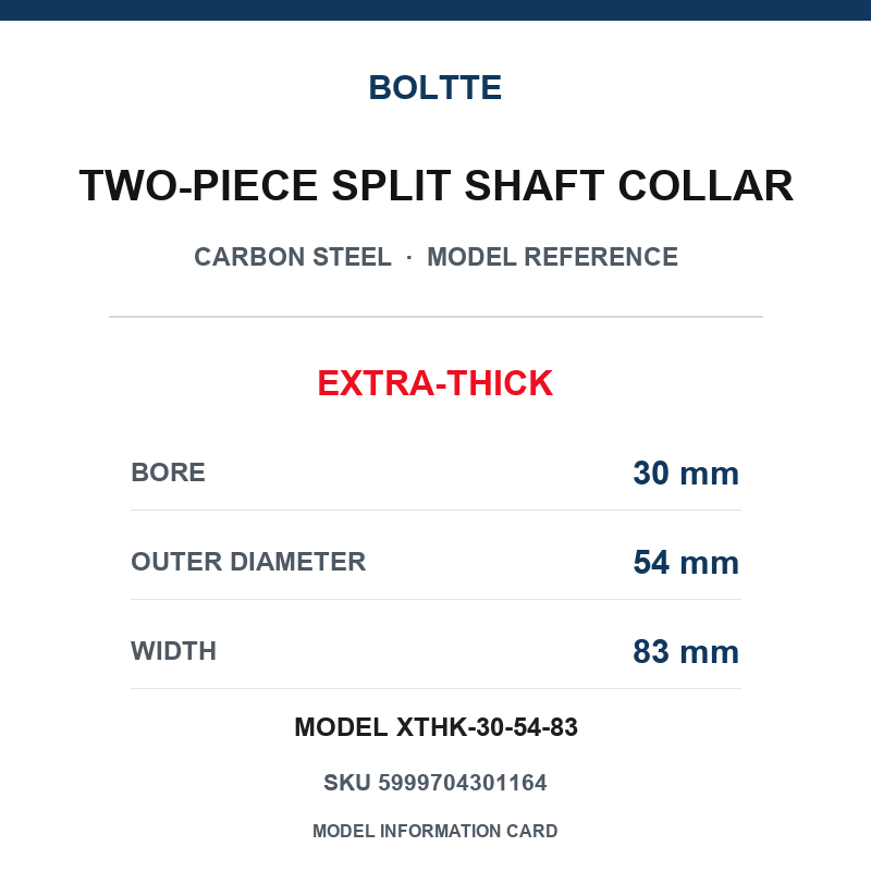 BOLTTE Carbon Steel Two-Piece Split Shaft Collars - 3-200 mm Bore-BOLTTE