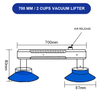 BOLTTE 700 mm / 2 Cups LCD screen and glass vacuum lifting accessory