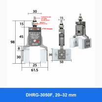 DHPG or DHRG 3050 mini pneumatic gripper, DHRG-3050F, 20–32 mm