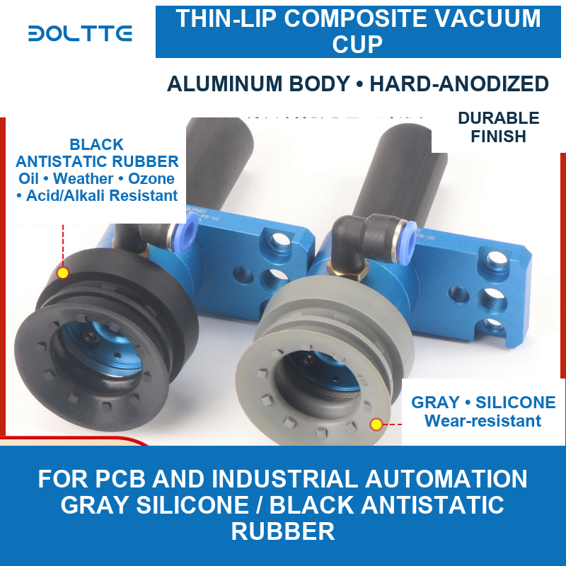 Gray silicone and black antistatic rubber material selection
