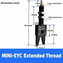 Mini pneumatic gripper or replacement jaw, MINI-EYC Extended Thread