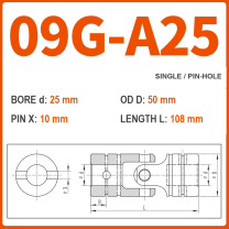 BOLTTE 09G-A25 40Cr universal joint coupling dimension drawing