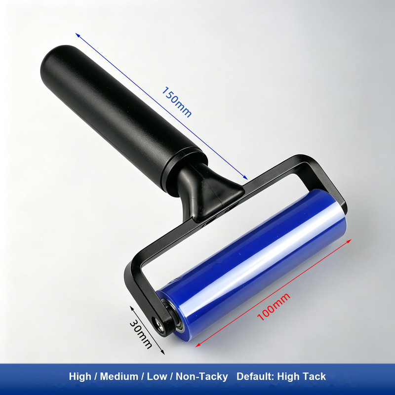4 in (100 mm) Black Plastic Handle for silicone tacky roller and dust-removal system