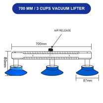 BOLTTE 700 mm / 3 Cups LCD screen and glass vacuum lifting accessory