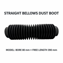 Straight rubber bellows dust boot, Bore 80 mm × Free Length 390 mm