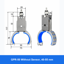 Pneumatic bottle-preform gripper, GPR-50 Without Sensor, 40-55 mm