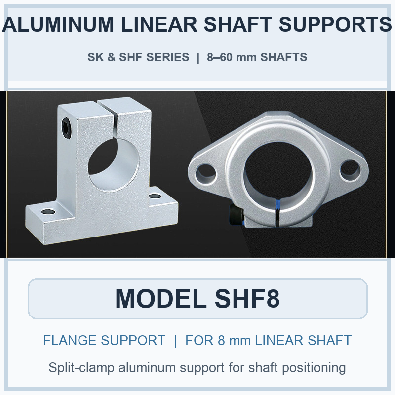 SHF8 aluminum flange linear shaft support for 8 mm shaft