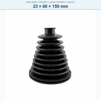 Pagoda-style rubber bellows dust boot, 23 × 80 × 150 mm