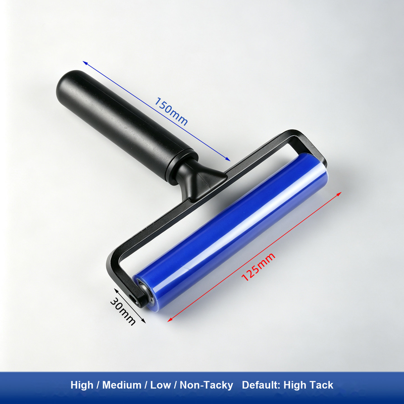 5 in (125 mm) Black Plastic Handle for silicone tacky roller and dust-removal system